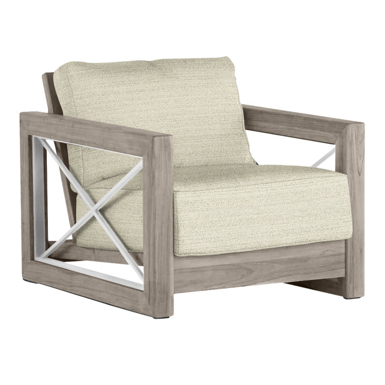 Summer Classics Malta Teak Patio Chair with Cushions Wayfair Canada